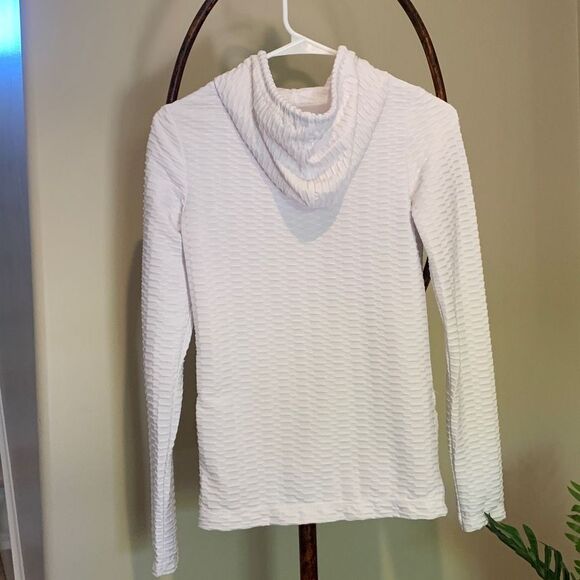 White Athletic Hoodie  - Picture 3 of 8